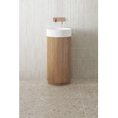Temple &amp; Webster Nomad 410mm Freestanding Pedestal Package with Wall Mixer Tapware