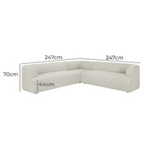 Temple &amp; Webster Gala 5 Seater Boucle Corner Sofa