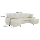 Temple &amp; Webster Darcy 4 Seater Storage Sofa Bed with Double Chaise