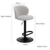Temple &amp; Webster Noel  Boucle Adjustable Bar Stools