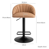 Temple &amp; Webster Houston Faux Leather Adjustable Bar Stools