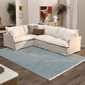 Temple &amp; Webster Softy Premium 5 Seater Queen Slipcover Corner Sofa Bed