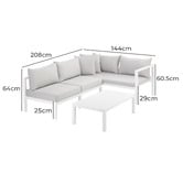 Temple &amp; Webster Felix 4 Seater Aluminium Outdoor Sofa Set