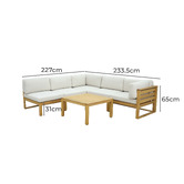 Temple &amp; Webster 5 Seater Cabo Outdoor Corner Lounge Set