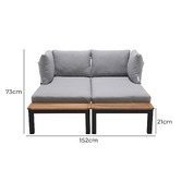 Temple &amp; Webster 4 Seater Black Maui Outdoor Modular Lounge Set