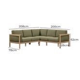 Temple &amp; Webster 5 Seater Olive Green River Outdoor Modular Sofa Set