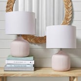 Temple &amp; Webster Darcy Ceramic &amp; Linen Bedside Lamp