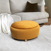 Temple &amp; Webster Tilly 90cm Velvet Storage Ottoman