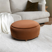 Temple &amp; Webster Tilly 90cm Velvet Storage Ottoman