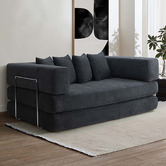 Temple &amp; Webster Jemima 3 Seater Queen Boucle Sofa Bed