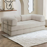 Temple &amp; Webster Nyx 3 Seater Queen Boucle Sofa Bed