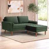 Temple &amp; Webster Stockholm Velvet Ottoman