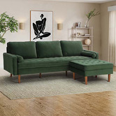 Temple &amp; Webster Stockholm Velvet 4 Seater Sofa