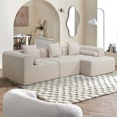 Temple &amp; Webster Bowie 4 Seater Boucle Sofa with Chaise