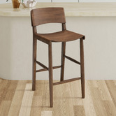 Temple &amp; Webster 65cm  Kobe High Back Ash Wood Barstool