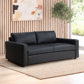 Temple &amp; Webster Jack 3 Seater Faux Leather Sofa
