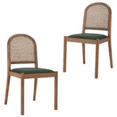 Temple &amp; Webster Louie Arched Rattan &amp; Solid Beech Wood Dining Chairs