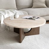 Temple &amp; Webster Annalisa Travertine Stone Coffee Table