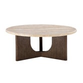 Temple &amp; Webster Annalisa Travertine Stone Coffee Table
