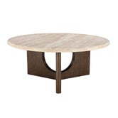 Temple &amp; Webster Annalisa Travertine Stone Coffee Table