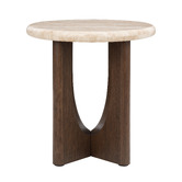 Temple &amp; Webster Annalisa Travertine Stone Side Table