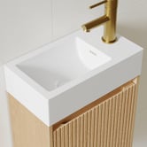 Temple &amp; Webster Panama 400mm Wall Hung Small Space Single Vanity with Integrated Basin