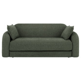 Temple &amp; Webster Georgia 3 Seater Queen Boucle Sofa Bed