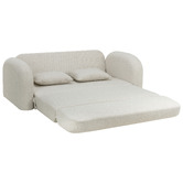 Temple &amp; Webster Georgia 3 Seater Queen Boucle Sofa Bed