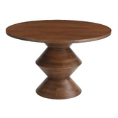 Temple &amp; Webster 120cm Axis Round Solid Mango Wood Dining Table