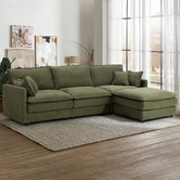 Temple &amp; Webster Coco 4 Seater Upholstered Modular Sofa &amp; Ottoman Set