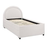 Temple &amp; Webster Archie Chenille Single Bed with Trundle