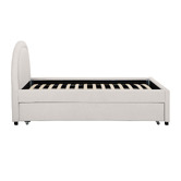 Temple &amp; Webster Archie Chenille Single Bed with Trundle