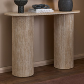 Temple &amp; Webster Tilly Travertine-Look Console Table