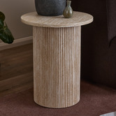 Temple &amp; Webster Tilly Travertine-Look Side Table