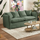 Temple &amp; Webster Montauk 2 Seater Upholstered Slipcover Sofa