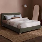 Temple &amp; Webster Bonnie Upholstered Ball Foot Bed