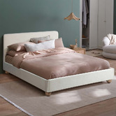 Temple &amp; Webster Bonnie Upholstered Ball Foot Bed