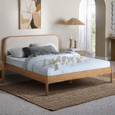 Temple &amp; Webster Barnaby Oak Wood Bed Frame