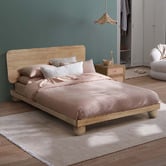 Temple &amp; Webster Bobble Pine Wood Ball Foot Bed