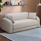 Temple &amp; Webster Georgia 3 Seater Queen Boucle Sofa Bed