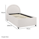 Temple &amp; Webster Archie Chenille Single Bed with Trundle