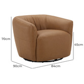 Temple &amp; Webster Caleb Faux Leather Swivel Armchair