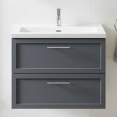 Temple &amp; Webster Dunes 800mm Wall Hung Single Vanity with Integrated Basin