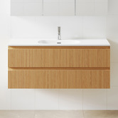 Temple &amp; Webster Panama 1200mm Wall Hung Single Vanity with Integrated Basin