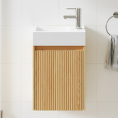 Temple &amp; Webster Panama 400mm Wall Hung Small Space Single Vanity with Integrated Basin