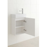 Temple &amp; Webster Dunes 400mm Matte White Wall Hung Single Vanity with Integrated Basin