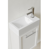 Temple &amp; Webster Dunes 400mm Matte White Wall Hung Single Vanity with Integrated Basin