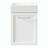 Temple &amp; Webster Dunes 400mm Matte White Wall Hung Single Vanity with Integrated Basin