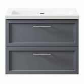 Temple &amp; Webster Dunes 800mm Wall Hung Single Vanity with Integrated Basin
