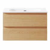 Temple &amp; Webster Havana 800mm Wall Hung Single Vanity with Integrated Basin